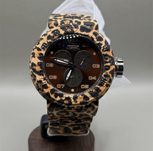 Invicta Pro Diver 50210 NeoArt Flux 52mm Leopard LimitedEdition Brown Dial Watch - product photo