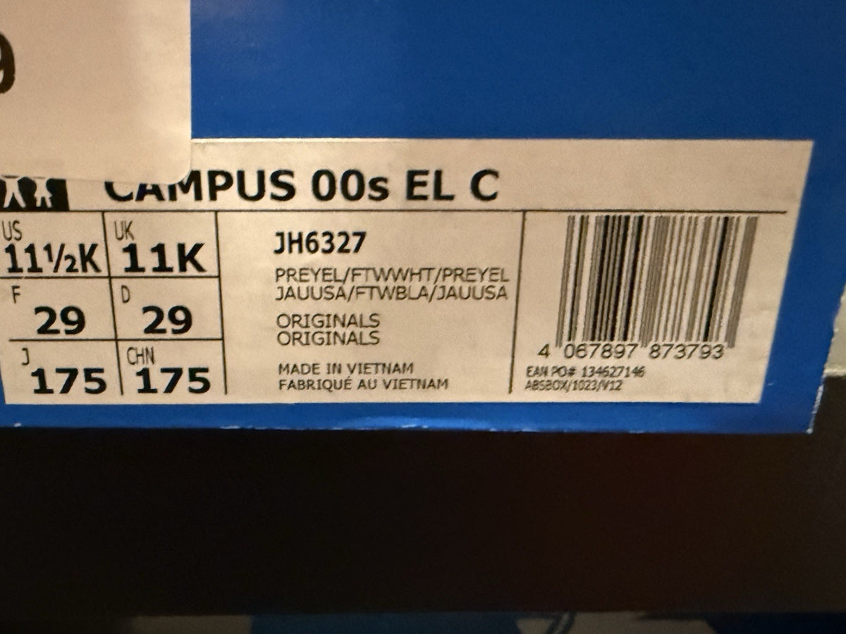 Adidas Original Campus 00s Elastic Laces Shoes Kids' - US Size 11.5K (view 7)