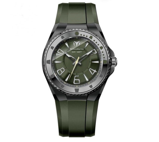 TechnoMarine Lusso Mare Men's Watch 44mm Olive Green Black TM-225025 - product photo