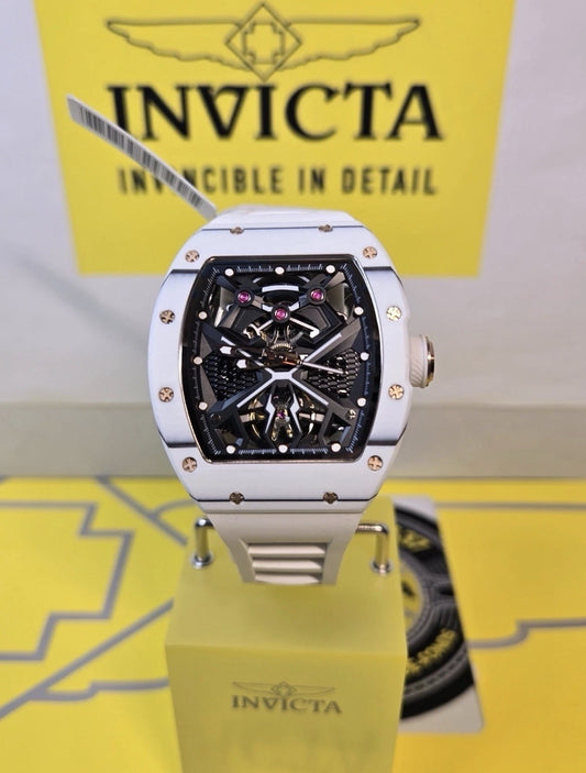 Invicta S1 Rally Automatic Men's Watch White w/ Skeleton Dial - product photo