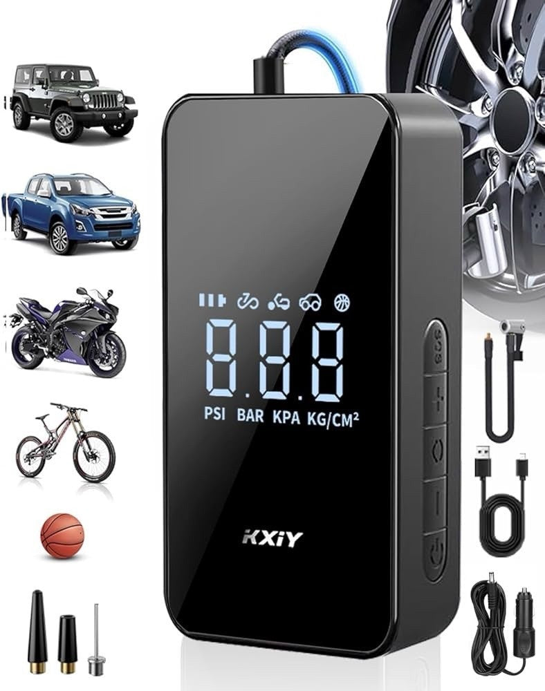 DIGITAL Tire Inflator Portable Air Compressor For Cars/Bikes - product photo