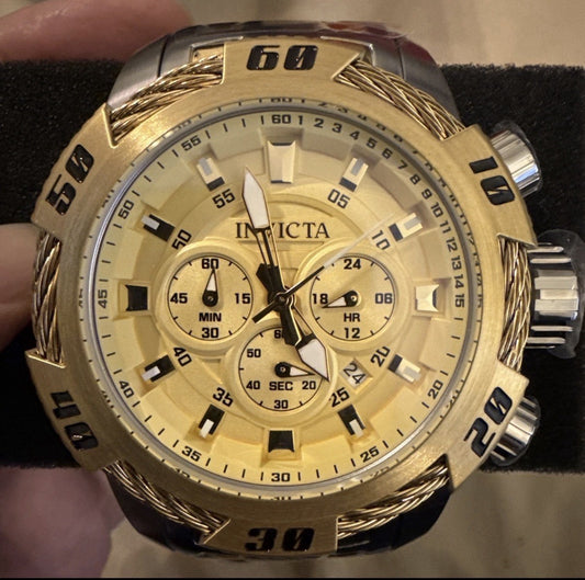 Invicta Speedway Ignition Men's Watch - 50mm Gold Steel Yellow Dial (49123) - product photo
