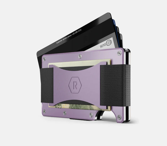 The Ridge Slim RFID Blocking Wallet Aluminum Cash Strap Lavender - product photo