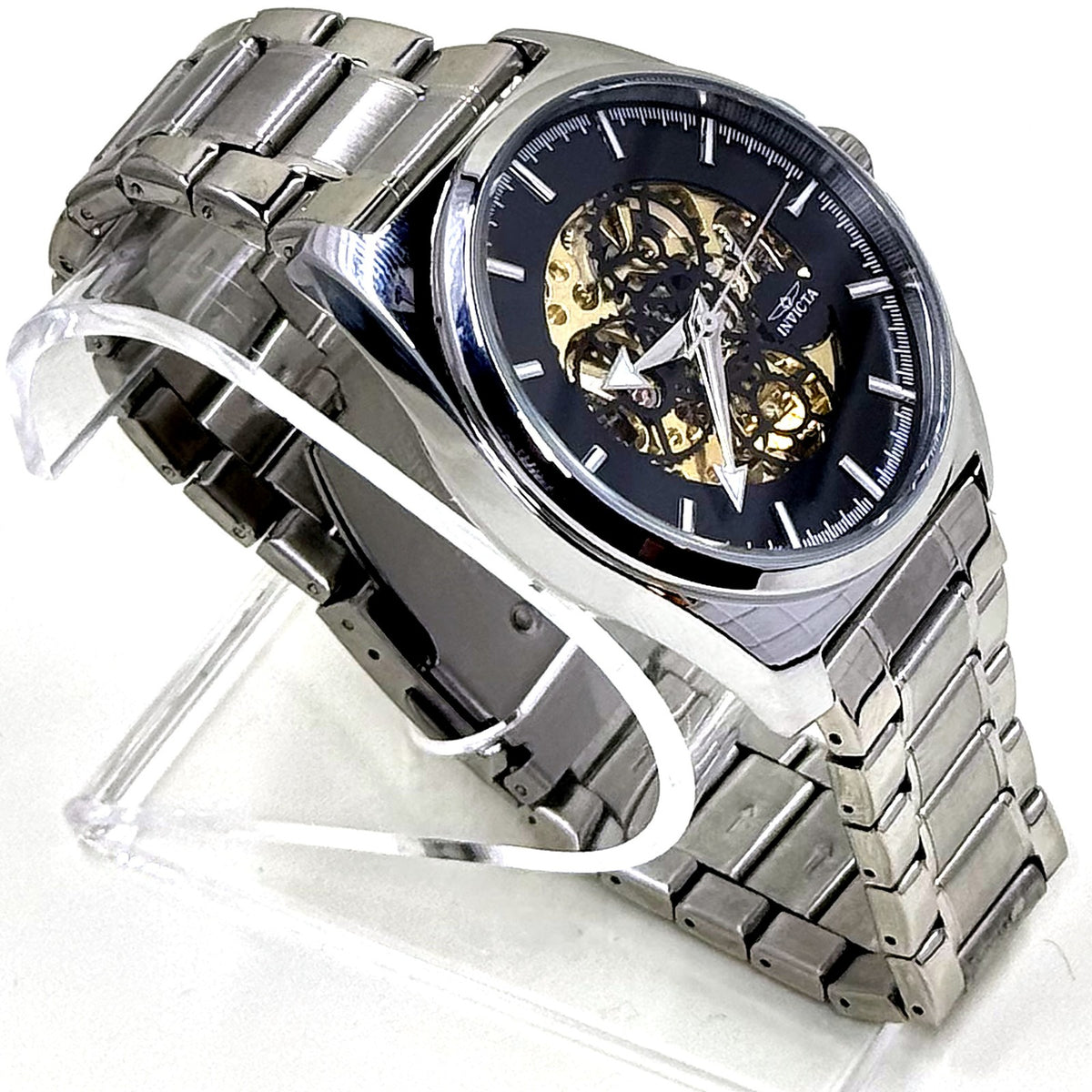 Invicta 69993 Objet D Art Automatic Skeleton Watch 44mm Black Steel New