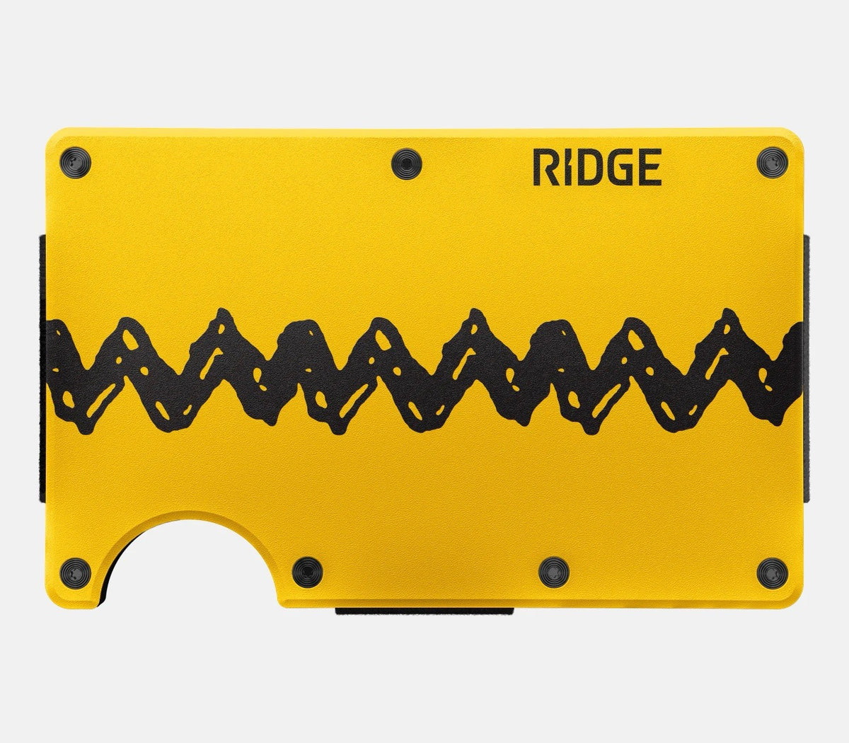 Ridge Slim RFID Blocking Wallet w/ Cash Strap Peanuts Yellow/Black Menâs