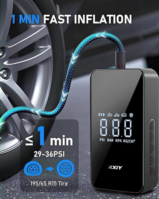 DIGITAL Tire Inflator Portable Air Compressor For Cars/Bikes - product photo