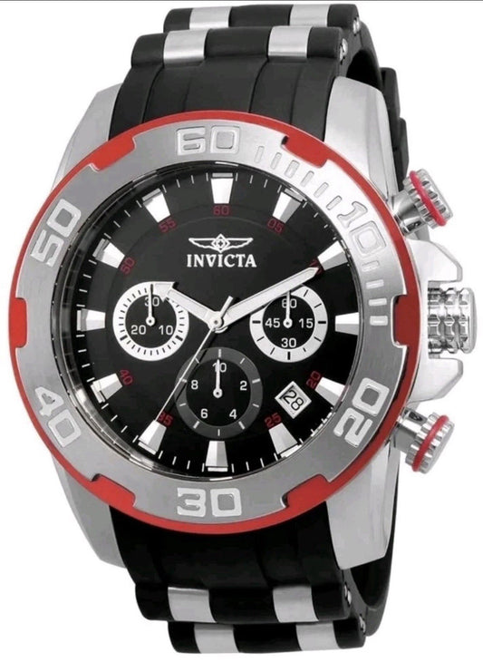 Invicta Pro Diver SCUBA Men's Quartz Watch Black/Red/Silver 22307 - product photo
