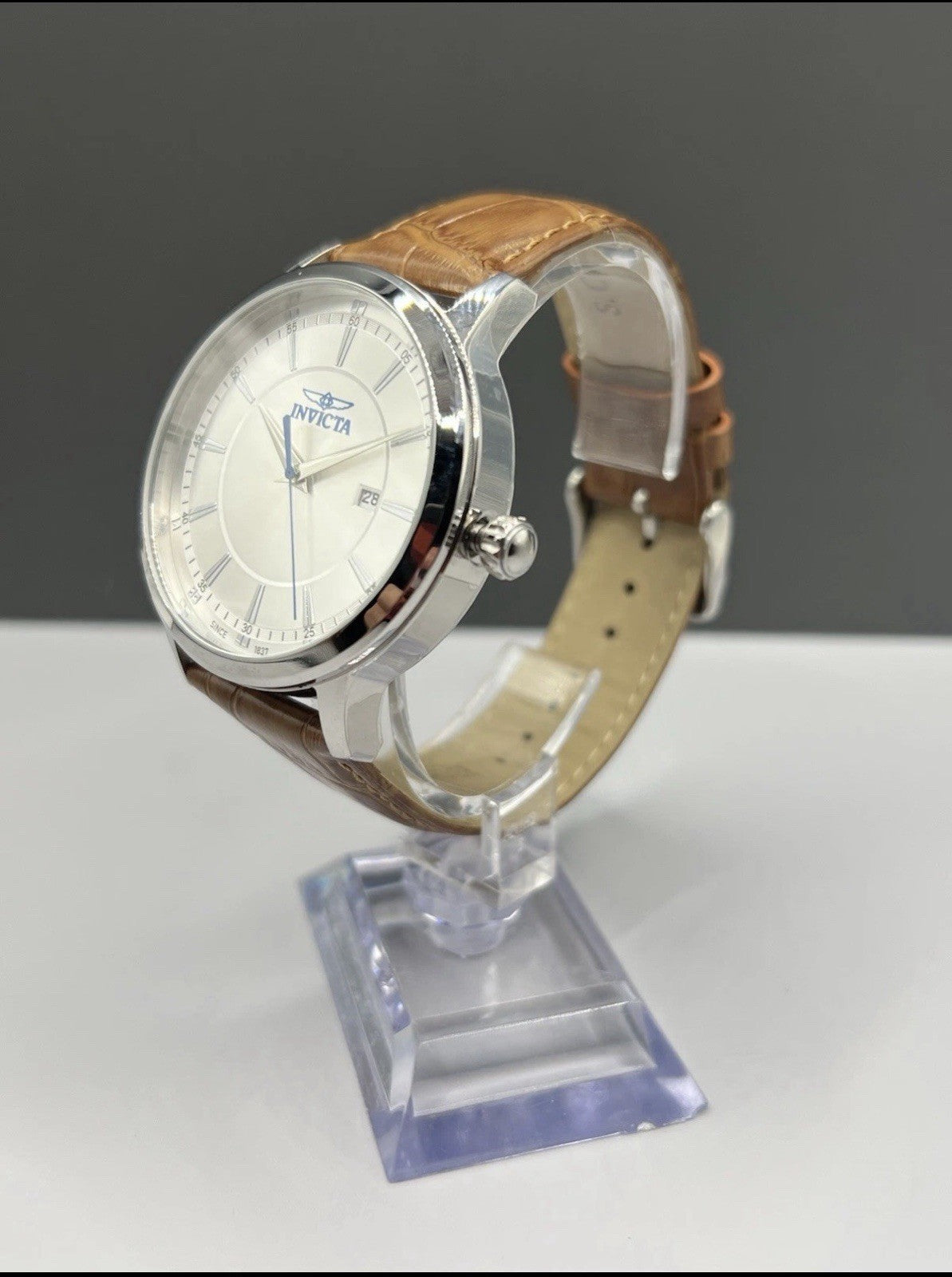 Invicta Celestial Men's Watch 43mm Silver Dial Leather - product photo