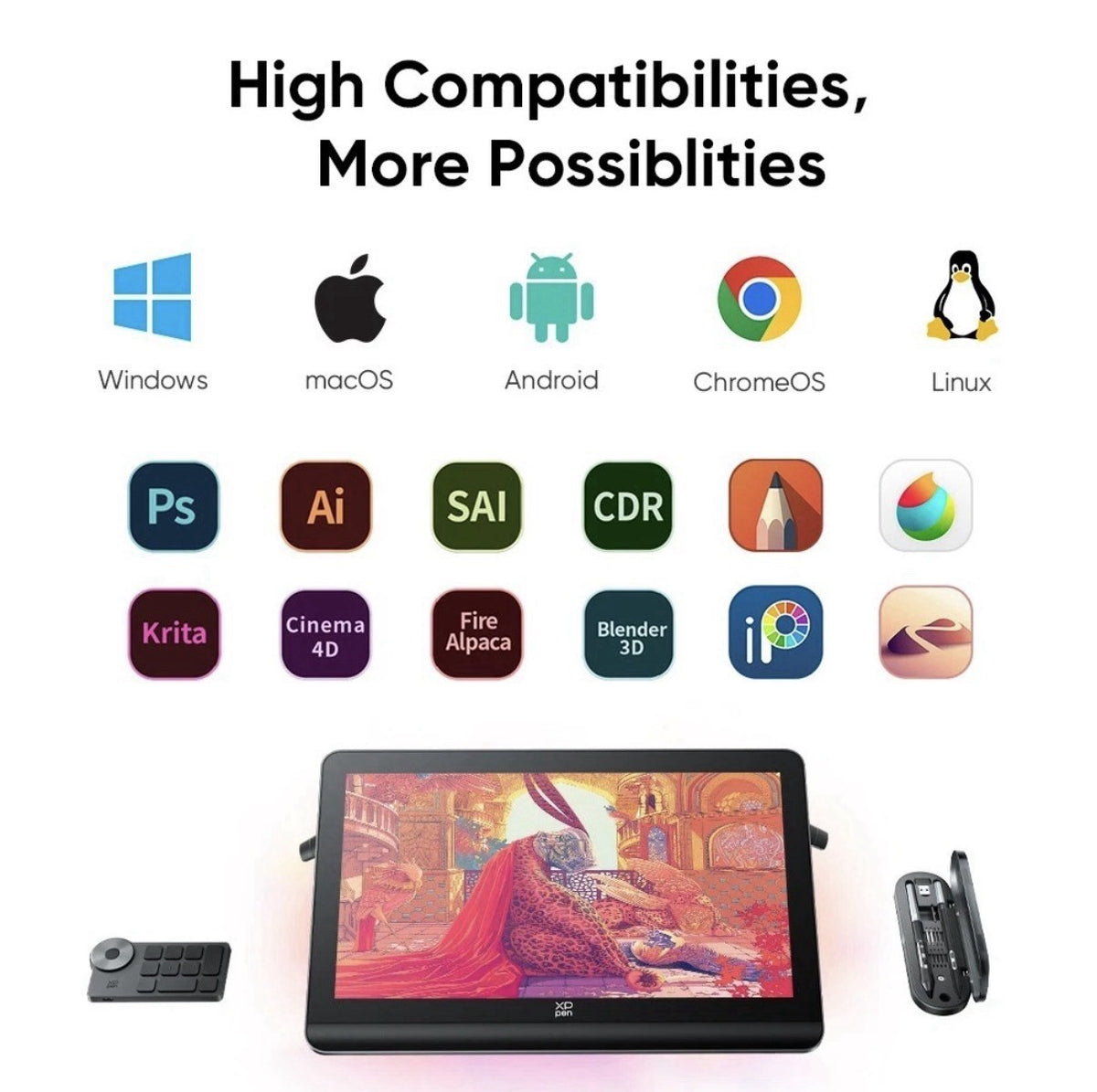 XPPen Artist Pro 19 Gen 2 Graphics Drawing Tablet 4K Display 16384 Level Tilt