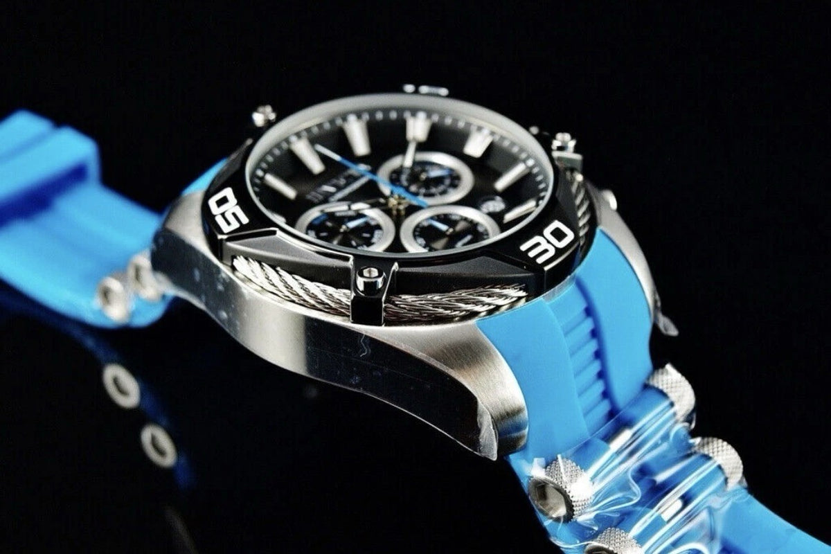 New Invicta Men's 50mm Bolt SWISS Ronda Z60 Quartz Chronograph Blue Strap Watch (view 3)