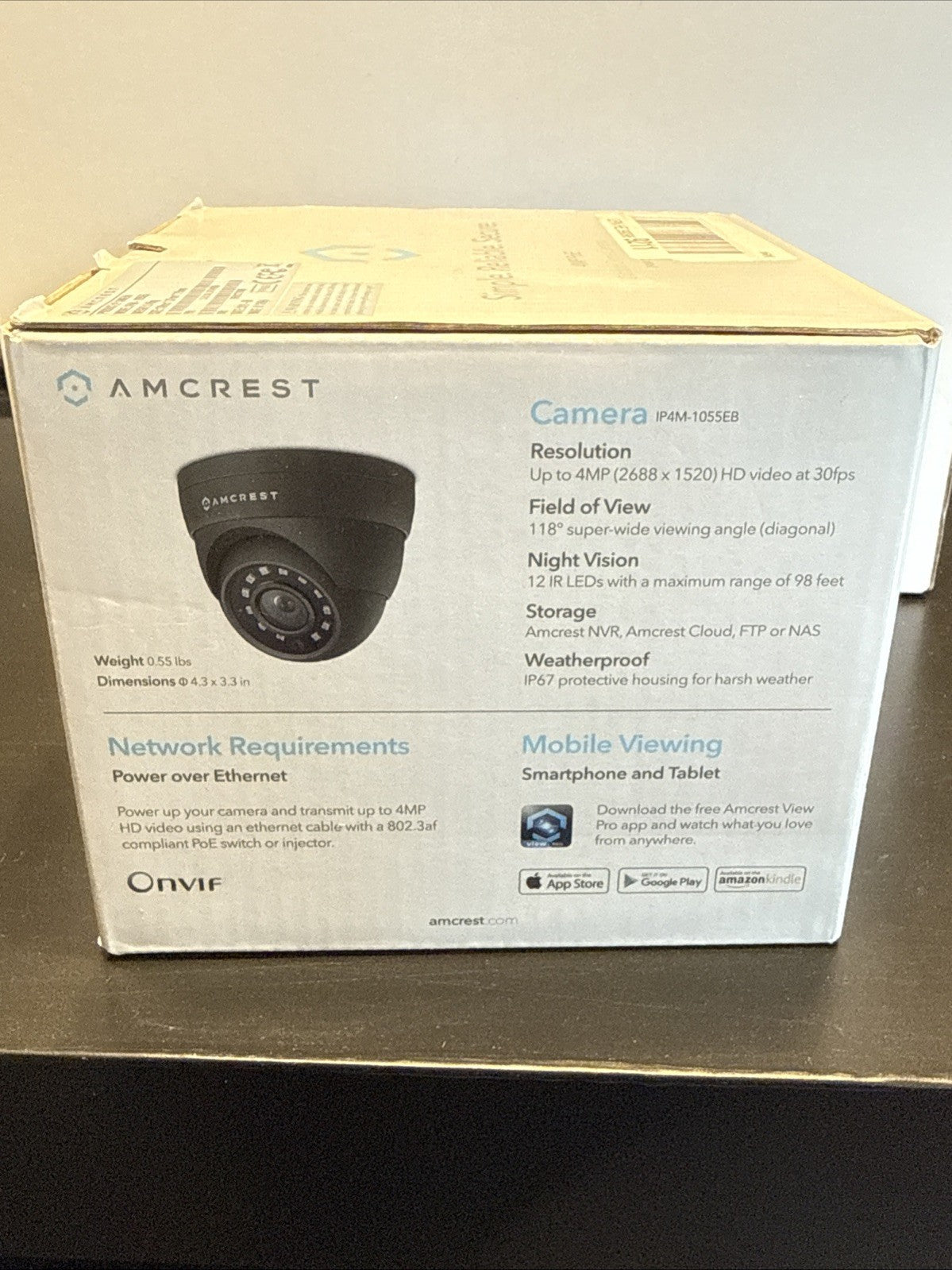 Amcrest 4MP UltraHD POE Security Camera Outdoor Camera Eyeball Dome IP4M-1055EB (view 6)