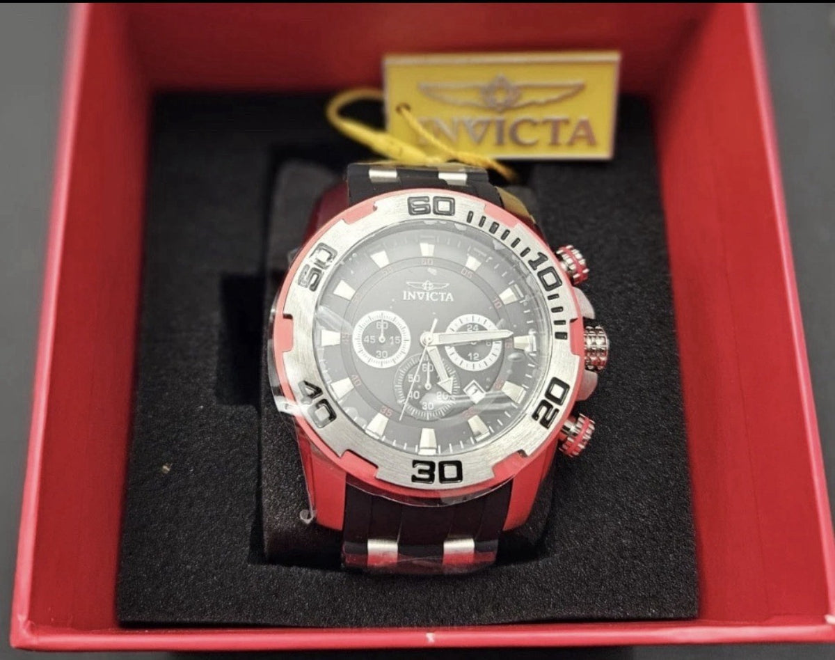 Invicta Pro Diver SCUBA Men's Quartz Watch Black/Red/Silver 22307 - product photo