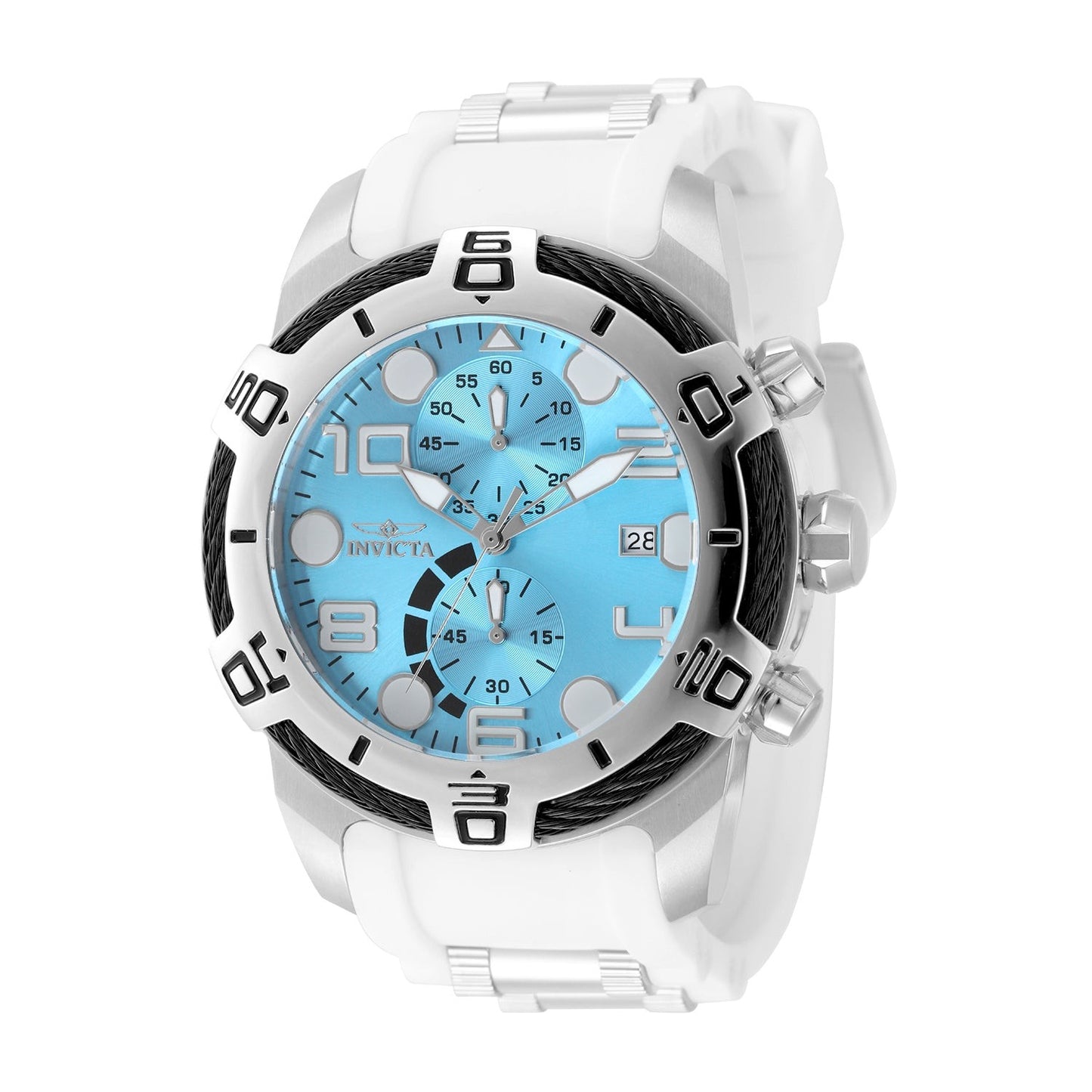 Invicta 50584 Bolt Nexus X 50mm White Strap Blue Dial Men's Watch NEW