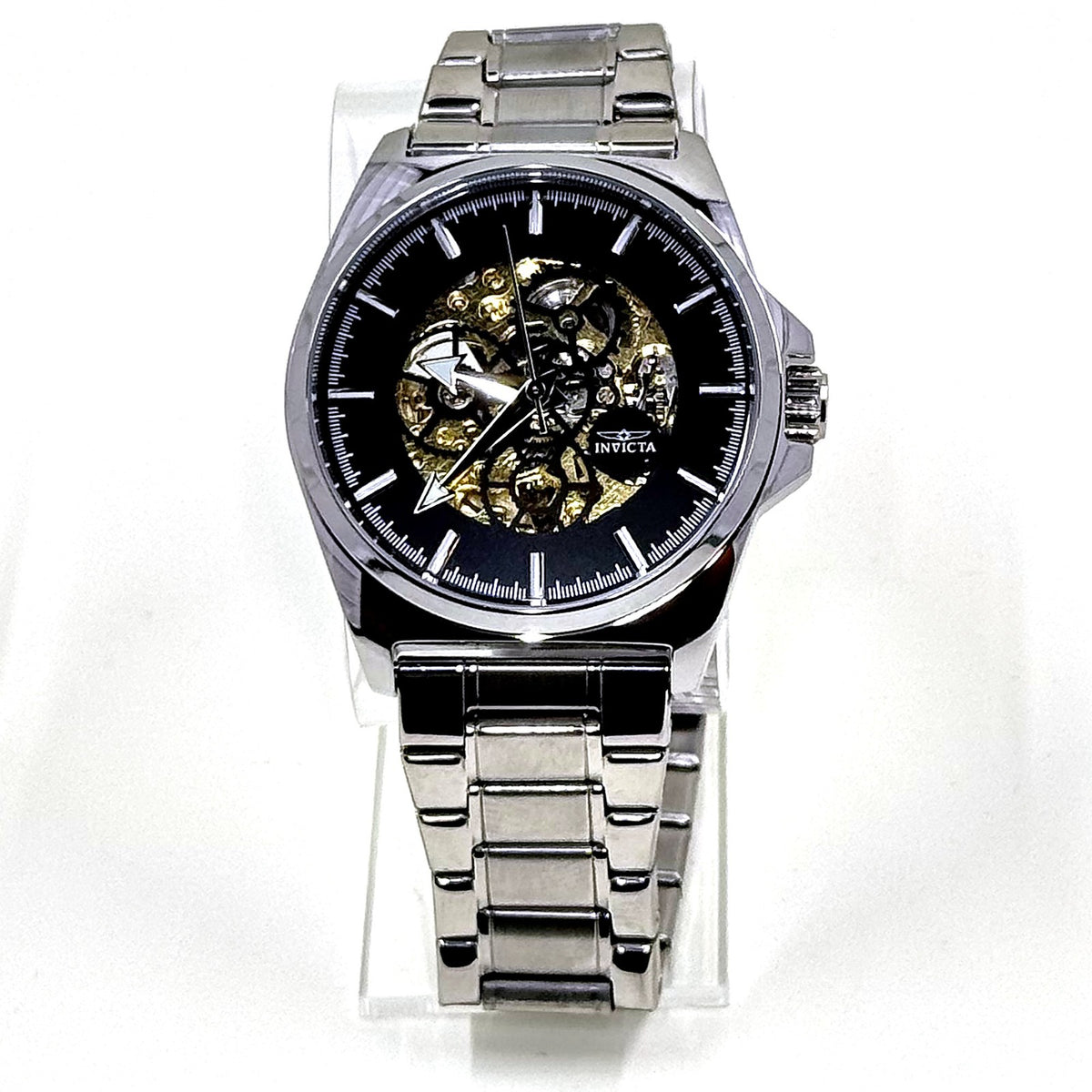Invicta 69993 Objet D Art Automatic Skeleton Watch 44mm Black Steel New