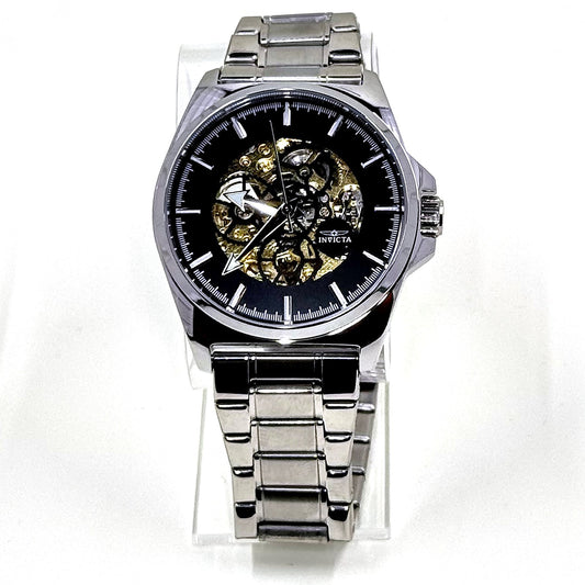 Invicta 69993 Objet D Art Automatic Skeleton Watch 44mm Black Steel New