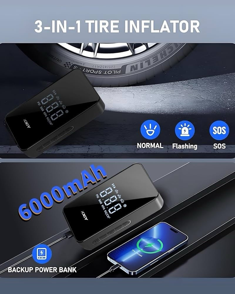 DIGITAL Tire Inflator Portable Air Compressor For Cars/Bikes - product photo