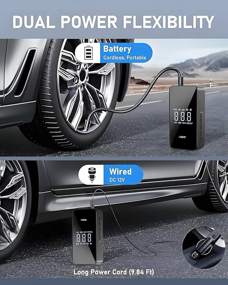DIGITAL Tire Inflator Portable Air Compressor For Cars/Bikes - product photo
