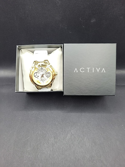 Activa x Invicta Drift Men's 44mm Skeleton Dial Watch Gold/White ACW9349-010 - product photo