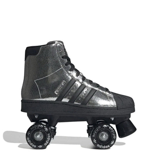 Adidas Superstar 82 Roller Skate Silver Metallic Black Shell Toe Women's sz 5.5 - product photo