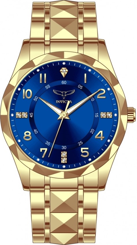 Invicta Specialty 69020 Men's 41mm Quartz Blue Dial Gold Tone Watch - product photo
