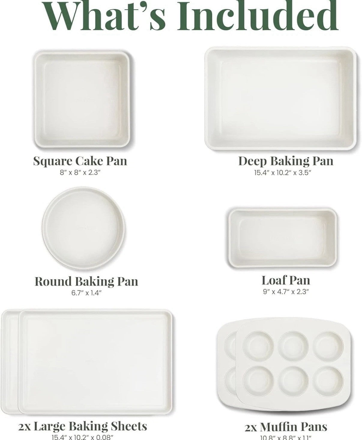 Larder & Vine 8-Piece Nonstick Ceramic Bakeware Set PFAS Free Baking Pans Gray - product photo