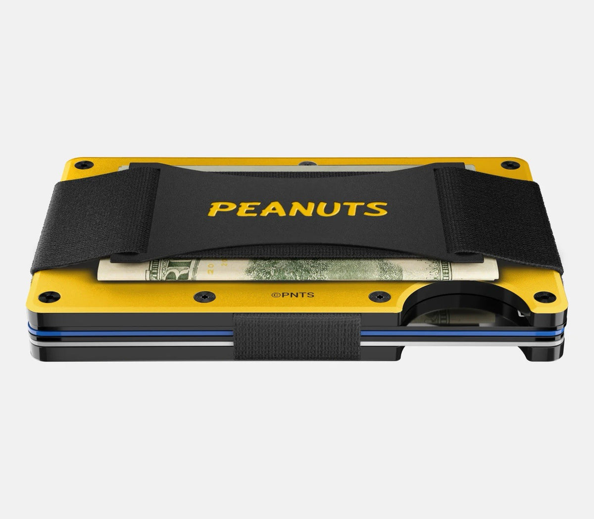 Ridge Slim RFID Blocking Wallet w/ Cash Strap Peanuts Yellow/Black Menâs