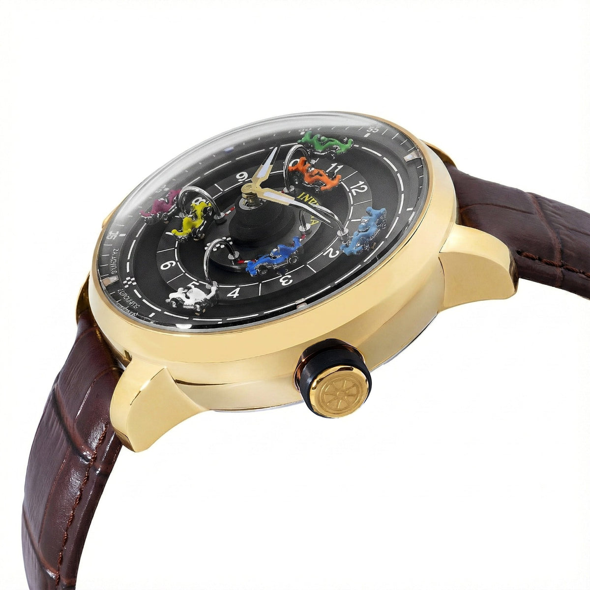 Invicta 69636 Racing Scalaprix Automatic Men's Watch 46mm Gold Black Dial NEW