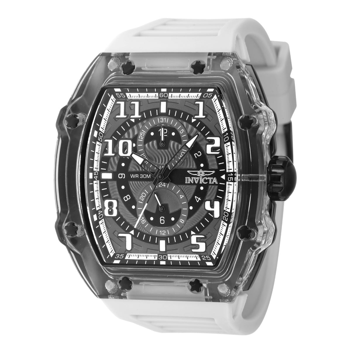 Invicta 48719 Racing Cyclone 48.5mm White Skeleton Men's Watch NEW