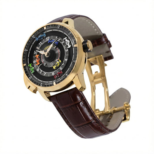 Invicta 69636 Racing Scalaprix Automatic Men's Watch 46mm Gold Black Dial NEW
