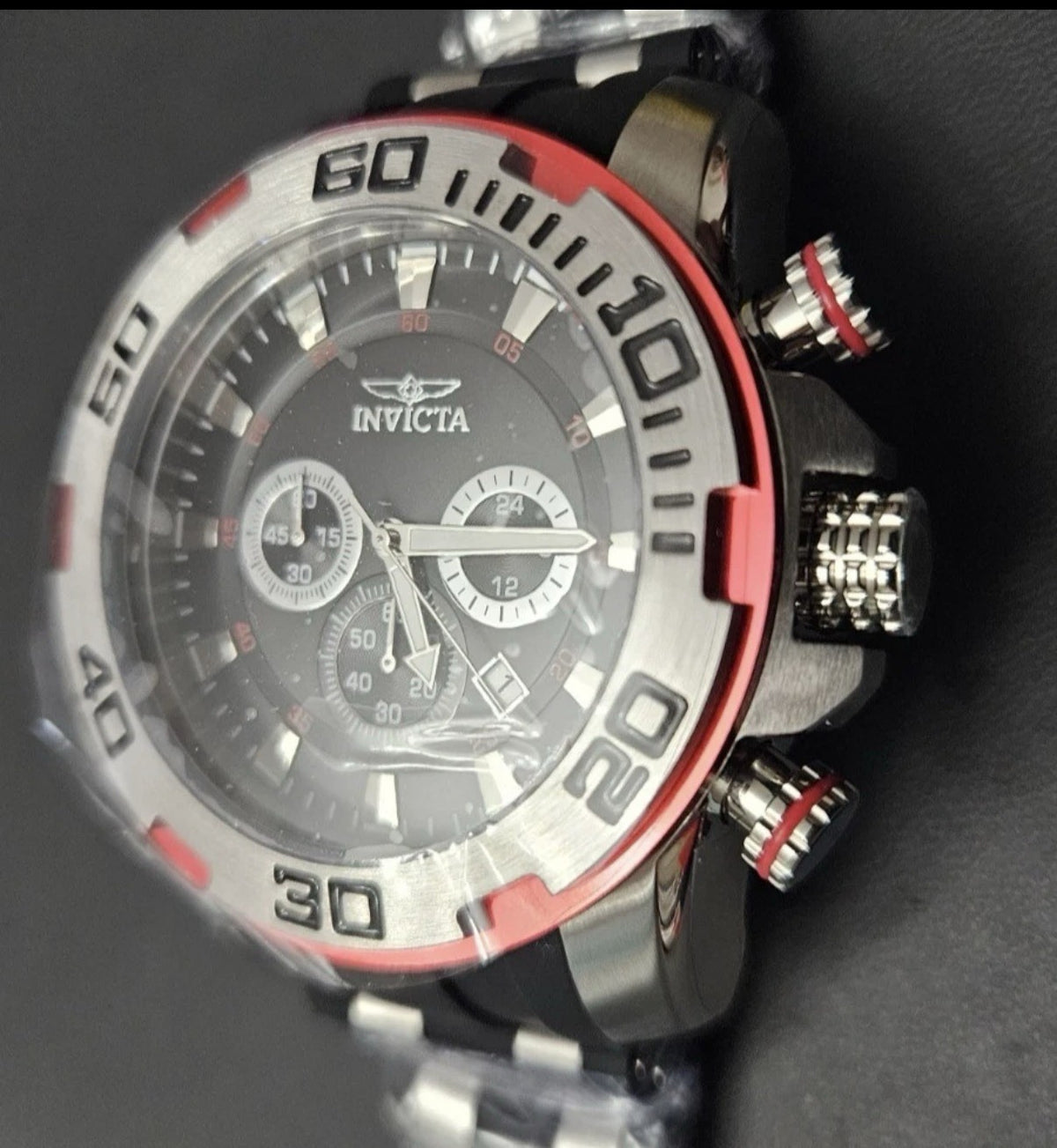 Invicta Pro Diver SCUBA Men's Quartz Watch Black/Red/Silver 22307 - product photo