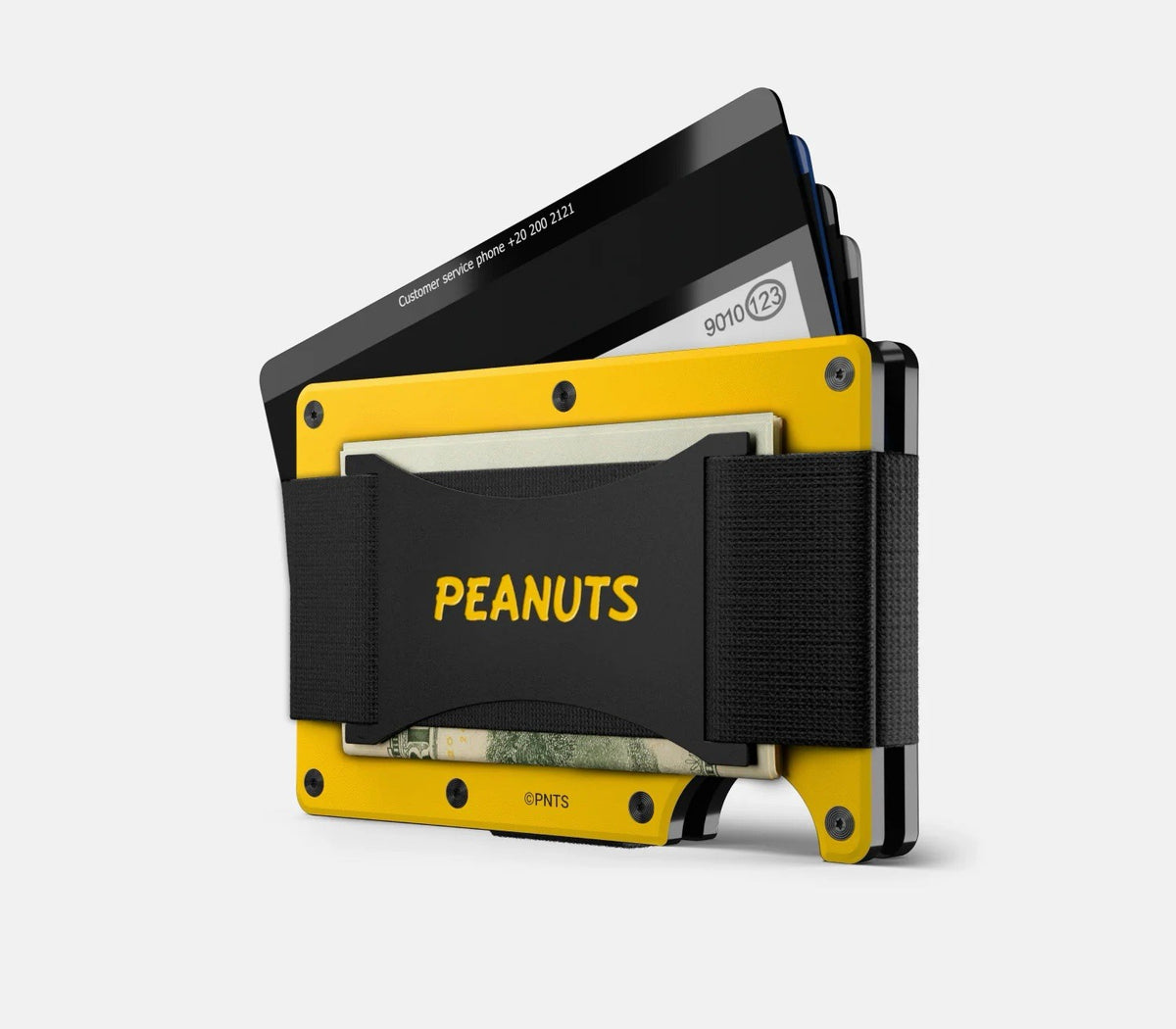 Ridge Slim RFID Blocking Wallet w/ Cash Strap Peanuts Yellow/Black Menâs