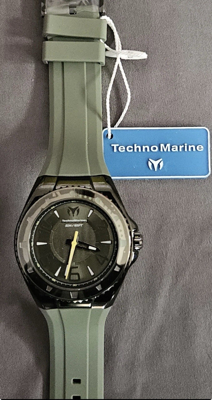 TechnoMarine Lusso Mare Men's Watch 44mm Olive Green Black TM-225025 - product photo