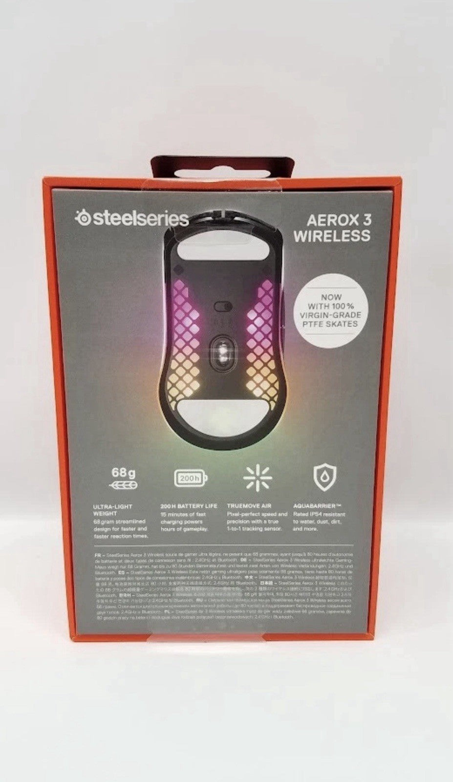 SteelSeries Aerox 3 Wireless Gaming Mouse RGB Lighting IP54 Water Resistant (view 2)