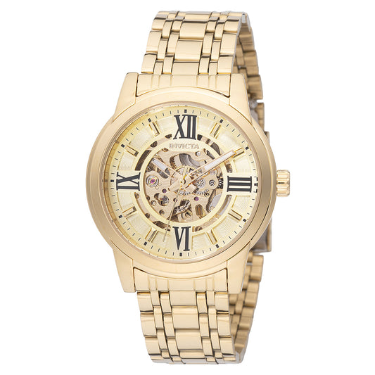 Invicta Objet D Art 69129 Men's 41mm Auto Skeleton Gold Tone Watch