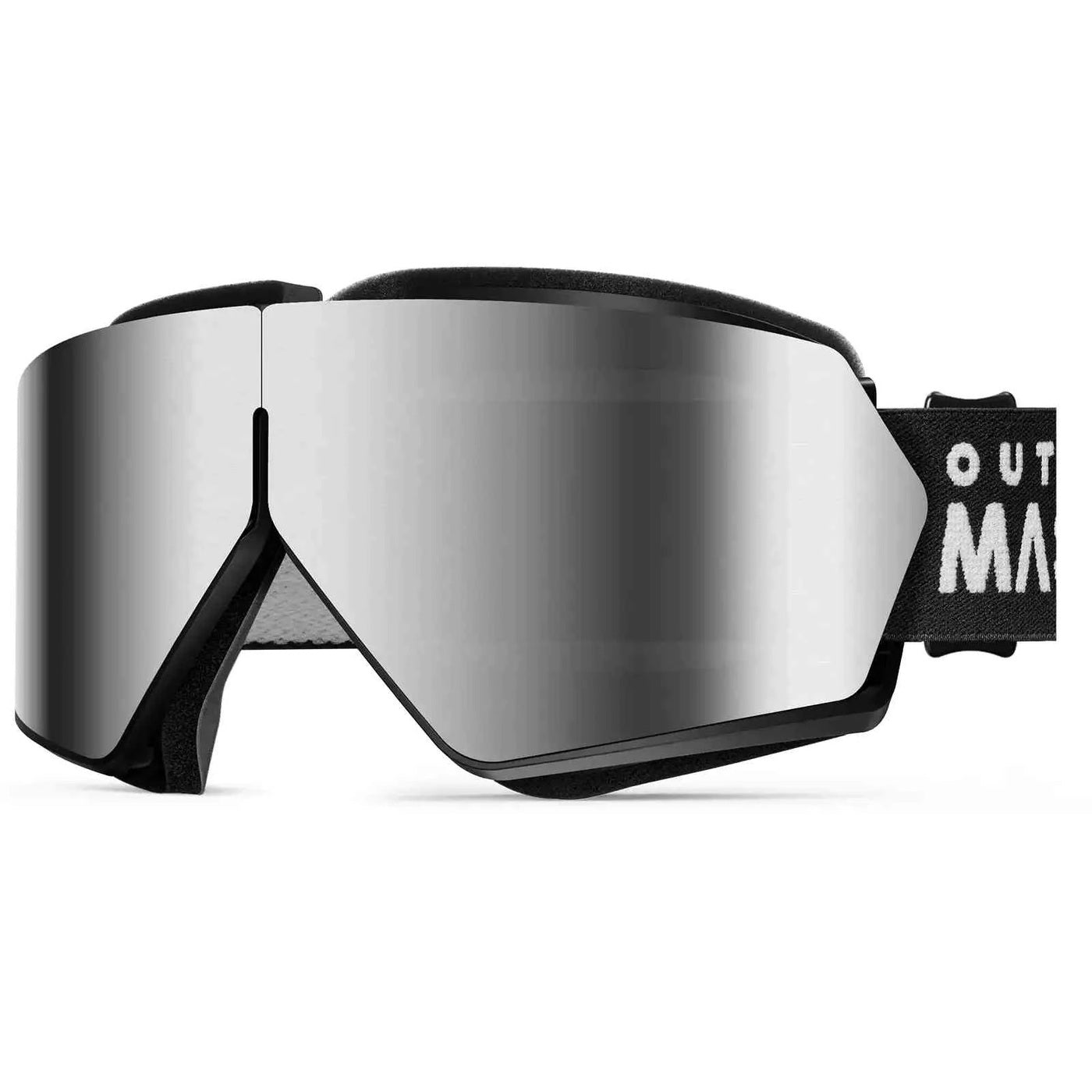 OutdoorMaster SEAGULL foldable snow goggles with a mirrored lens and branded strap