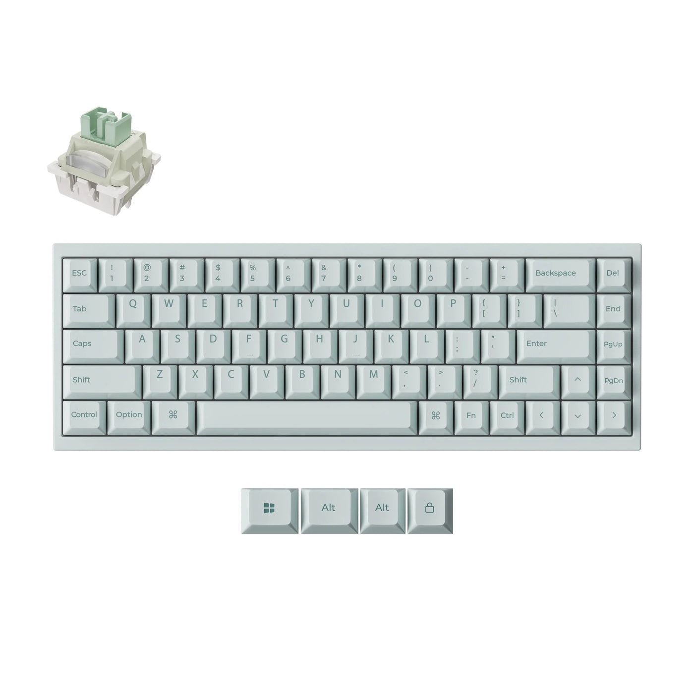 Keychron Q16 HE 8K magnetic switch keyboard in light green with ceramic keycaps