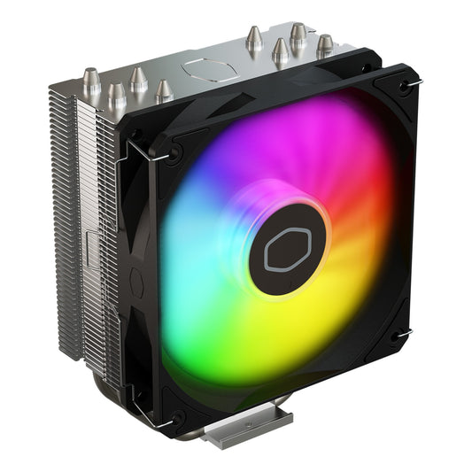 Cooler Master Hyper 212 Spectrum V3 ARGB CPU air cooler with the fan lit