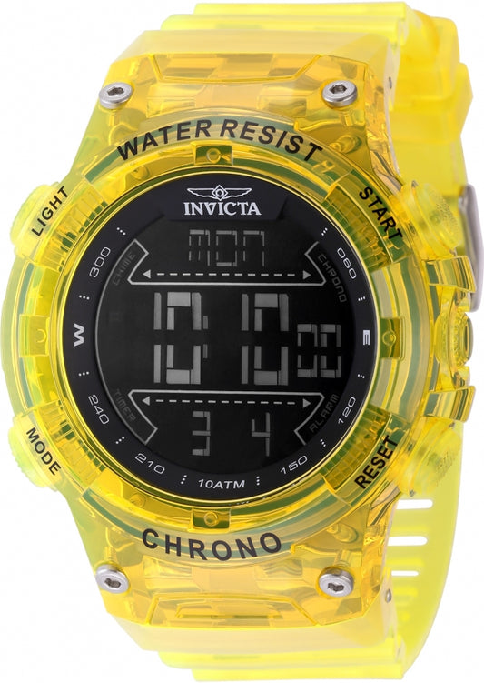 Invicta Racing Burnout Digital Men's Watch- 52mm, Transparent, Yellow(49044) - official image
