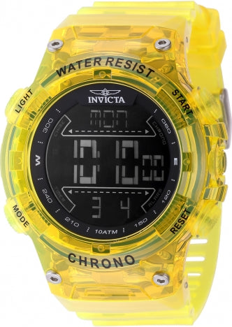 Invicta Racing Burnout Digital Men's Watch- 52mm, Transparent, Yellow(49044) - official image