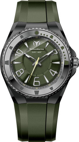 TechnoMarine Lusso Mare Men's Watch 44mm Olive Green Black TM-225025 - official image