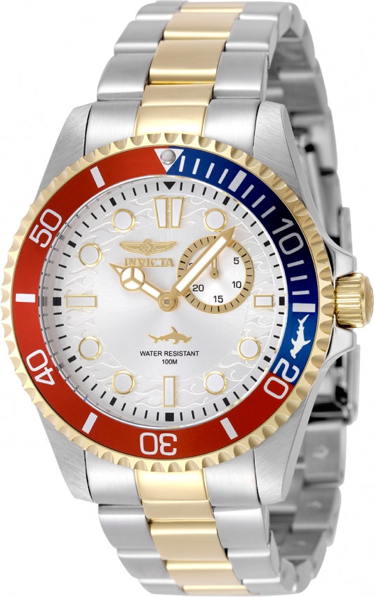 Invicta Men's Watch Pro Diver Quartz Silver Tone Dial Two Tone Bracelet