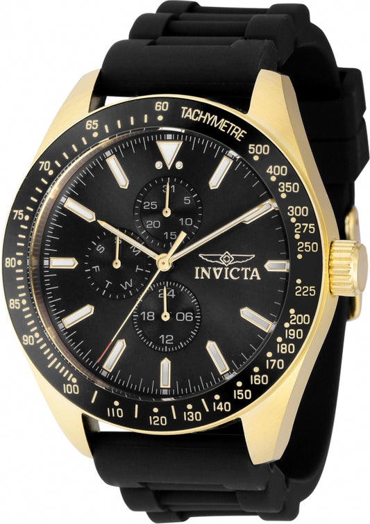 Invicta Men's 38404 Aviator Quartz Multifunction Black Dial Watch - official image
