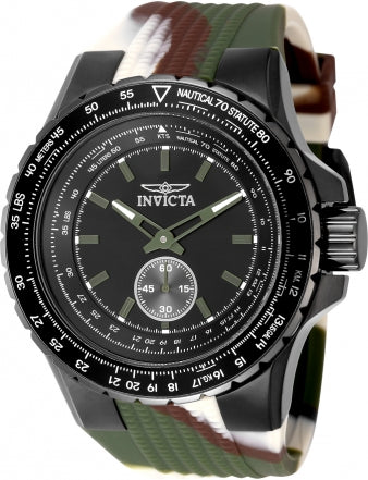 Invicta Men's Watch Aviator Quartz Black Dial Camouflage Silicone Strap 49320 - official image