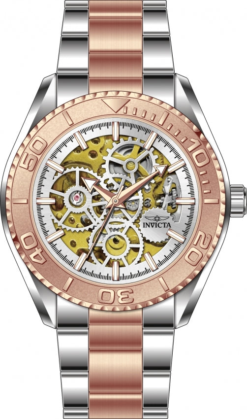 Invicta Automatic Men's Watch w/ Skeleton Dial - 43mm, Silver, Rose Gold (69763) - official image